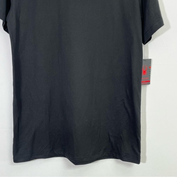 NWT Spyder Large Men's Spandex Soft Stretchy Athletic Black Short Sleeve T Shirt - Picture 8 of 10